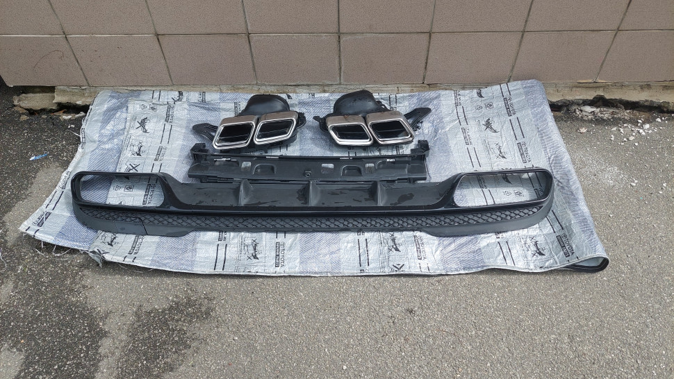 Дифузор Mercedes E-class W212 AMG 2016 2015 2014 2013 Губа заднего бампера Мерседес 212