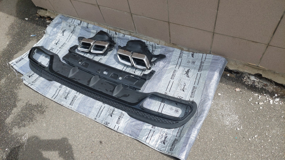 Дифузор Mercedes E-class W212 AMG 2016 2015 2014 2013 Губа заднего бампера Мерседес 212