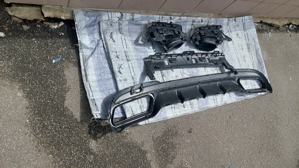 Дифузор Mercedes E-class W212 AMG 2016 2015 2014 2013 Губа заднего бампера Мерседес 212