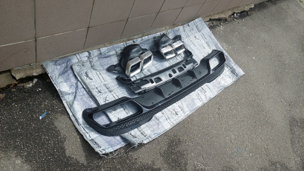 Дифузор Mercedes E-class W212 AMG 2016 2015 2014 2013 Губа заднего бампера Мерседес 212