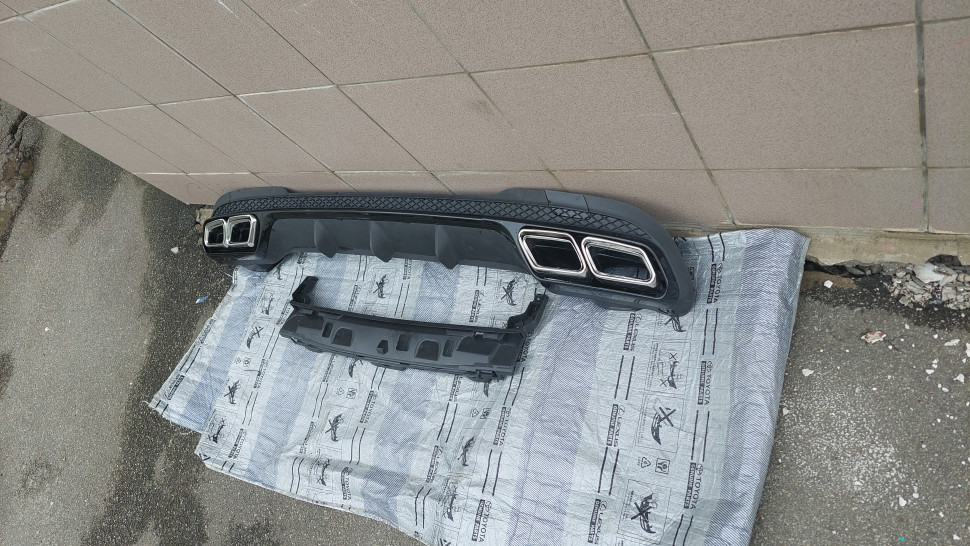 Дифузор Mercedes E-class W212 AMG 2016 2015 2014 2013 Губа заднего бампера Мерседес 212