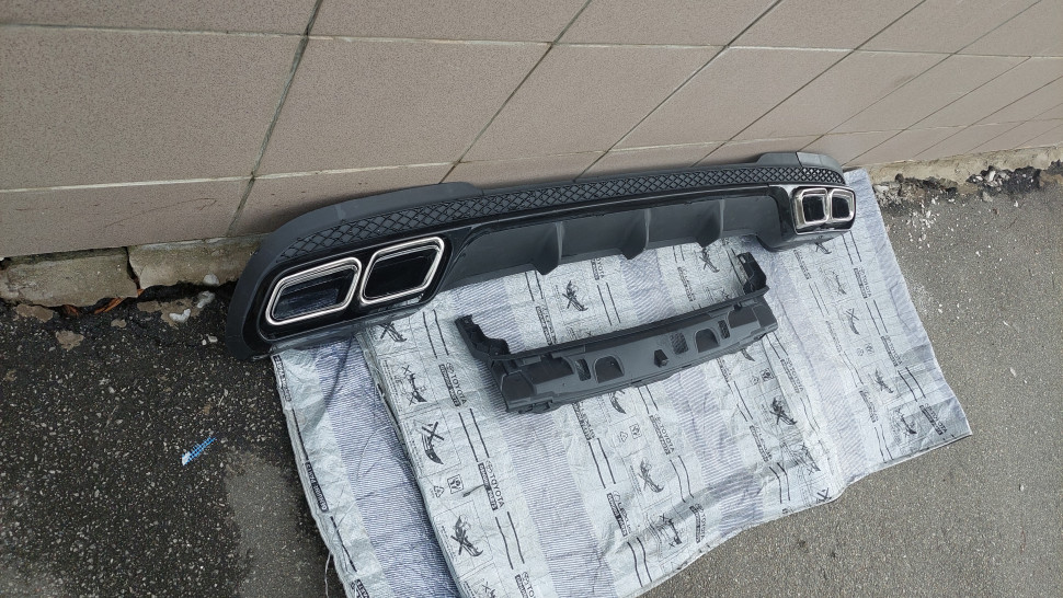 Дифузор Mercedes E-class W212 AMG 2016 2015 2014 2013 Губа заднего бампера Мерседес 212