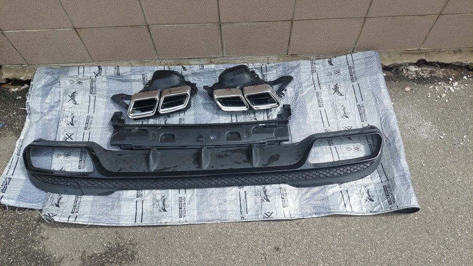 Дифузор Mercedes E-class W212 AMG 2016 2015 2014 2013 Губа заднего бампера Мерседес 212