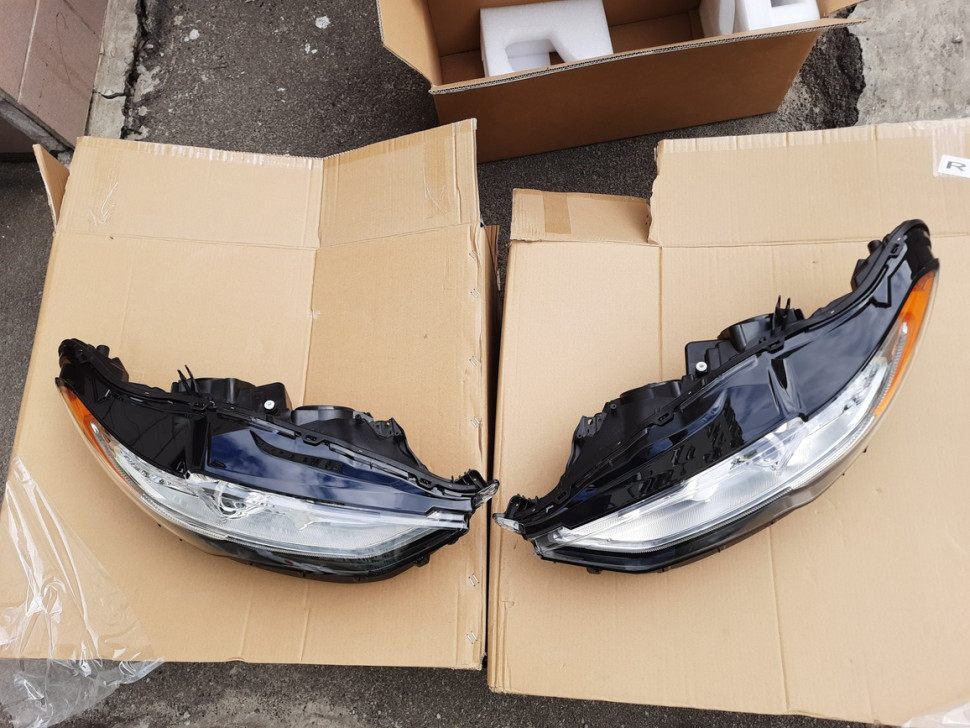 Фары Ford Fusion USA LED ДХО 2017 2018 2019 2020 в сборе с блоками / лампами Фара Фьюжн Америка