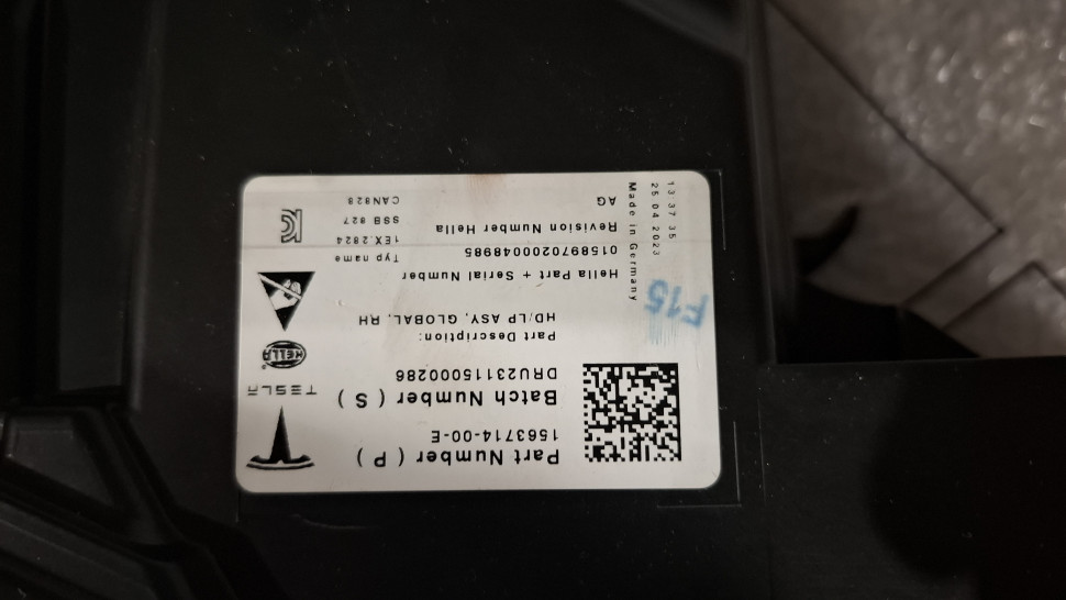 Фара права Tesla Model S Plaid 2022 2023 2024 2025 фари Тесла модел С рест 156371400F