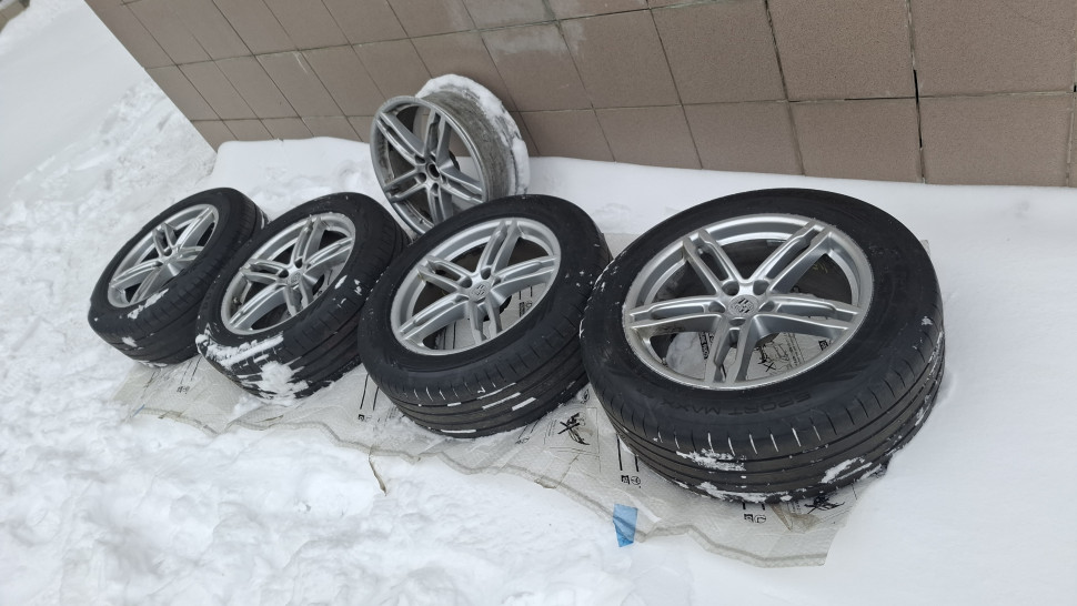 R19 5x112 Диски Porsche Macan ОРИГИНАЛ с резиной літо Різноширокі Диски Порш Макан