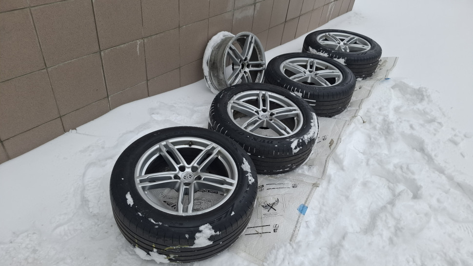 R19 5x112 Диски Porsche Macan ОРИГИНАЛ с резиной літо Різноширокі Диски Порш Макан