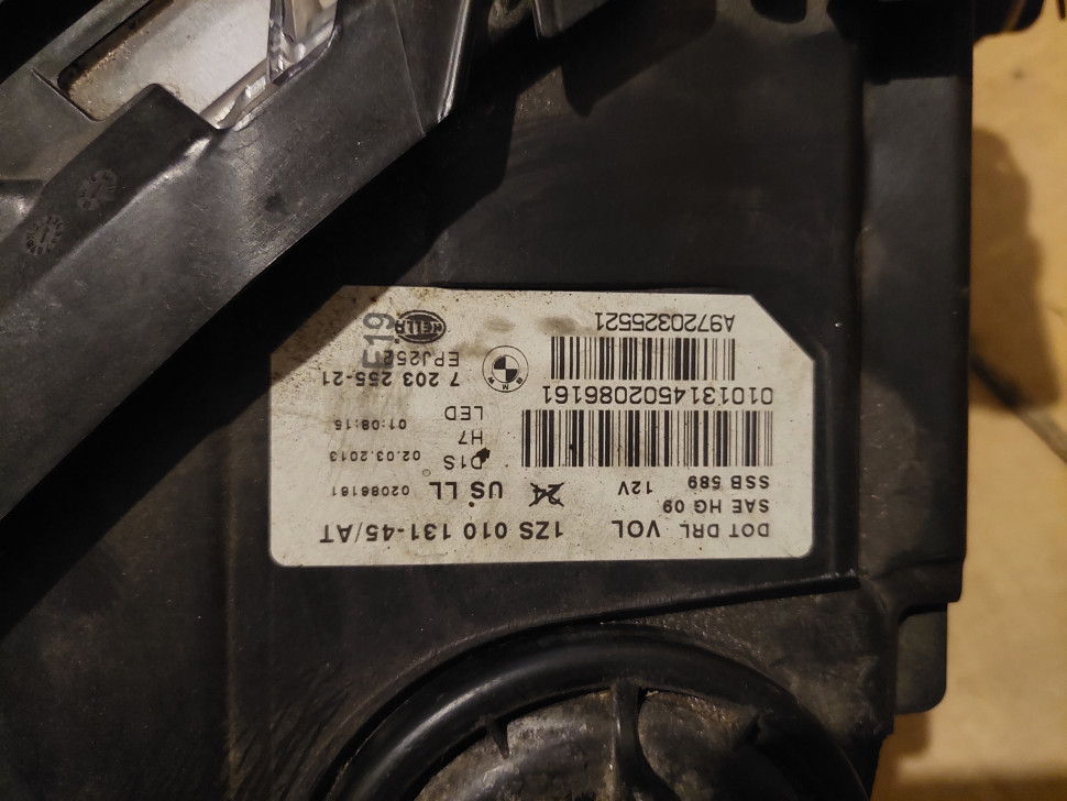 Фара BMW 5 F10 F11 USA з блоками bi-xenon левая, адаптивная , динамическая, поворотная 2010 2011 2012 2013 фара БМВ 5 ксенон Америка 7203255