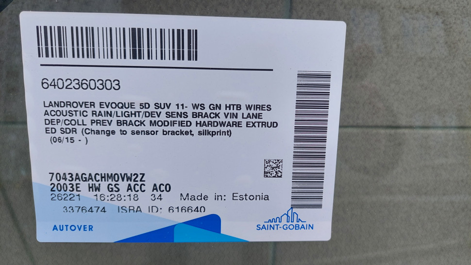 НОВОЕ Лобовое стекло для LAND ROVER RANGE ROVER EVOQUE камера 2018 2017 2016 2015 2014 2013 2012 2011